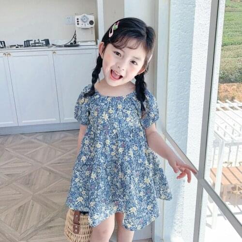 HOT Baby Girls Sleeveless Dress Summer Child Casual All-match Flowers Pattern Dress Childrens Fashion Dresses8