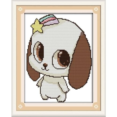 Baby dog cross stitch kit DIY embroidery set handmade needlework cross-stitching DMC color Dreamfounder