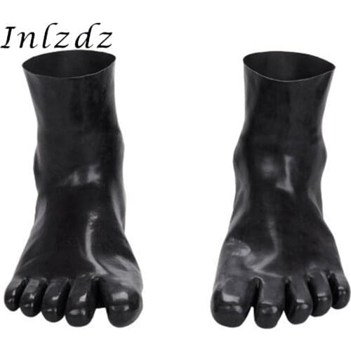 1 Pair Mens Womens Toe Socks Club Stage Performance Halloween Accessories Cosplay Costumes Ankle High Latex Short Ankle Sock