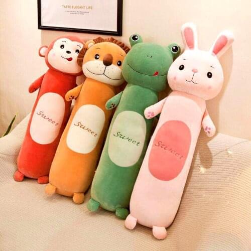 2021 Creative New Multiple Size Forest Animal Doll Long Down Cotton Cartoon Plush Doll Girl Bed Pillow Birthday Gift