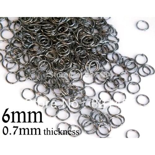 Bulk 7000piece/lot 6mm *0.7mm gunmetal black metal colored jump rings jumprings jewelry findings accessories making supplies