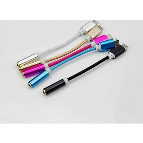 Wholesale bundle/100 Pcs USB 3.1 Type C USB-C to 3.5mm Aux Adapter Earphone Microphone Audio Jack Cable