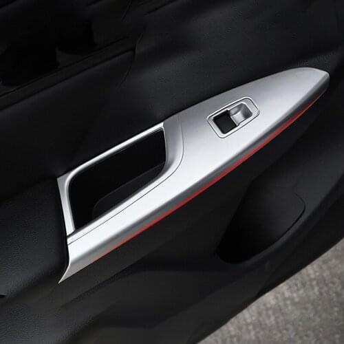 Car Interior Door Armrest Panel Window Switch Lift Buttons Cover Trim Sticker For Mitsubishi Eclipse Cross 2018 2019 Accessories
