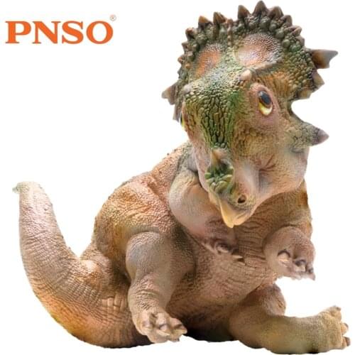 PNSO Young Sinoceratops Baby Figure Jurassic Realistic Ceratopsidae Dinosaur Model Animal Collection Gift for Kids Adults