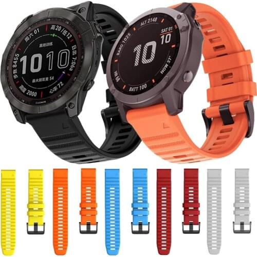 Silicone Watch Band For Garmin Fenix 5X/5/6X Pro/6/935/945/MK1/3 HR Bracelet Replacement Wrist Strap Metal Buckle 22/26MM band