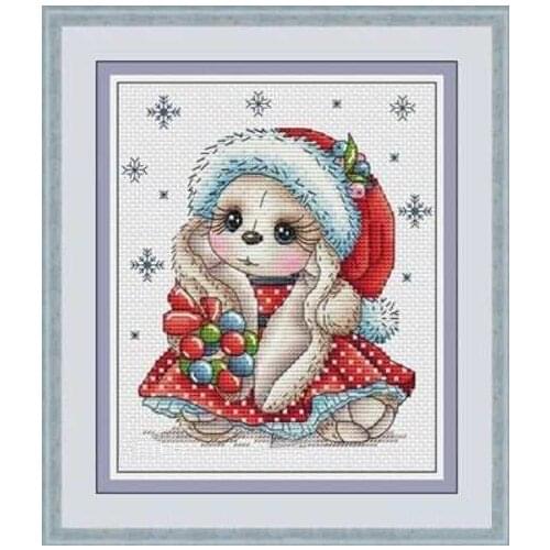 Needlework,DIY Cross Stitch,Sets For Embroidery kits,14CT ,Christmas of the little rabbit