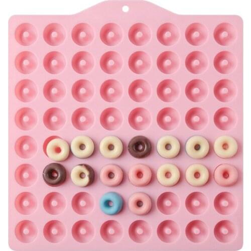 64 Cavity Donut Silicone Cake Mold Cake Bread Cupcake Cheesecake Chocolate Biscuit Brownie Pudding Candy Baking Moulds Kitchen