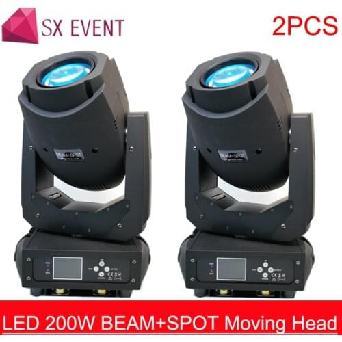 200W LED Lyre Moving Head Light Beam Spot Wash 3in1 Light for DJ Disco Nightclub Party 2PCS/lot