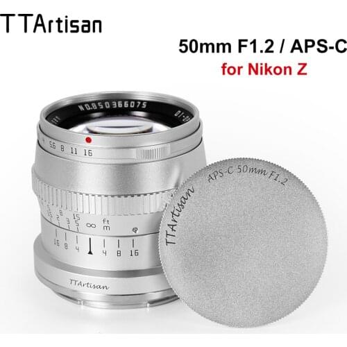 TTArtisan 50mm F1.2 Lens Large Aperture MF APS-C Camera Lens for Nikon Z Mount Cameras ZFC Z6 Z6II Z7 Z7II