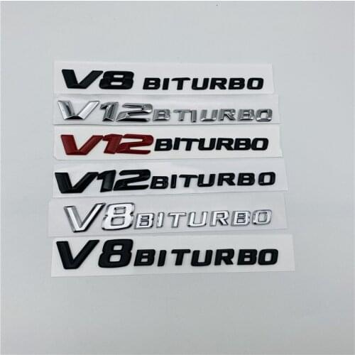 V8 V12 BITURBO Number Letters Rear Trunk Emblem Side Fender badge for Mercedes Benz C63 SL63 ML63 G63 amg