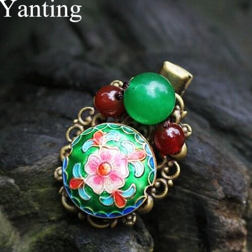 Yanting Vintage Hair Jewelry Accessories Flower Cloisonne Hair Claws Ethnic Hair Stickers Hairpins Female Jewelry Gift 084