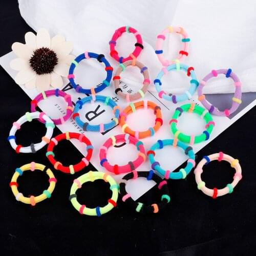 High Quality Kids Girls Elastic Hair Bands Fashion Seamless Towel Ring Diameter 4.5CM Headwear For Women 12pcs/lot