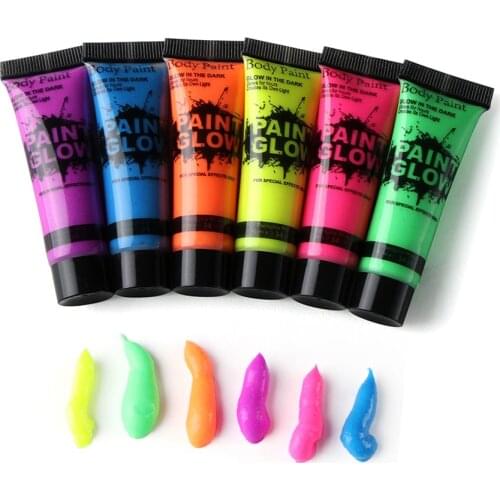 1Pcs 10ml Night Light Face paint Luminous Makeup Fluorescent Body Paint Pigments Face Body Art Paint Makeup Tools schmink TSLM2