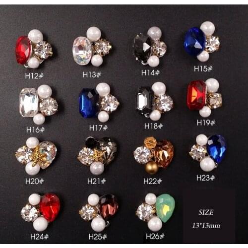 Top-level 10pcs big Nail Art Alloy Glitter Rhinestone Decoration big oval/drop Crystal 3D DIY nail Metal Charm Nail supplies