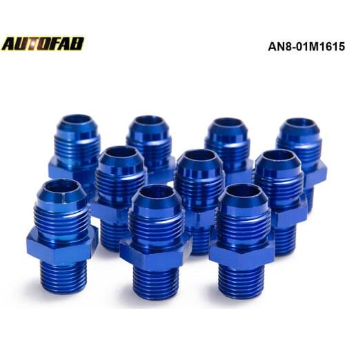 10PCS/LOT AN8 - M16*1.5 Oil /Fuel Line Hose /Gauge Male/Hose Union End Fitting Adaptor Aluminum AN8-01M1615
