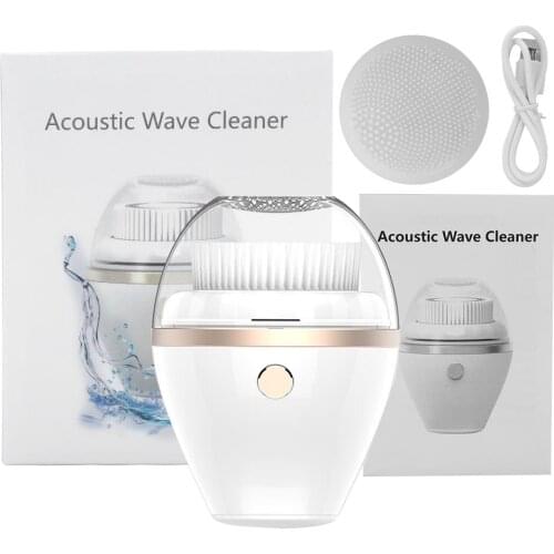 2 In1USB Rechargeable Facial Cleansing Brush Vibrator Waterproof Deep Pore Cleaning Skin Face Massager Face Cleaner Brush Device