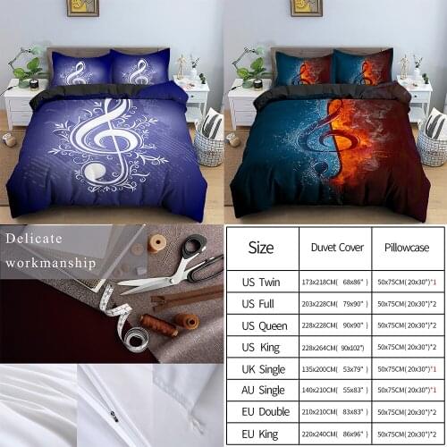 3D Printing Cool Guitar Bedding Set Soft Duvet Cover Fitted/Bed Sheet Family Set Twin Queen King Size Kids Bed 2-3 Piece