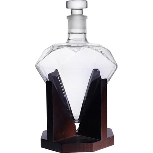 850ml Heart Shape Crystal Whiskey Decanter Wine Bourbon Wine Pourer Bottle