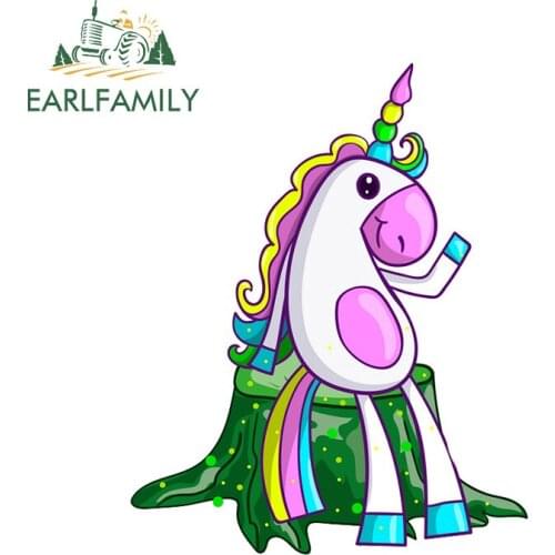 EARLFAMILY 13cm x 10.5cm for Unicorn Vinyl Car Stickers Waterproof Decal Laptop Windows Scratch-Proof Creativite Car Styling