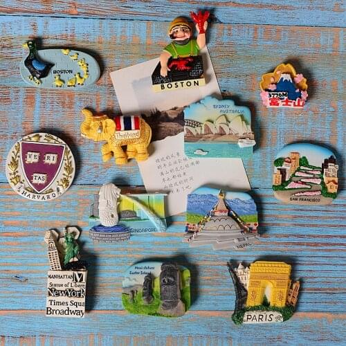 Export Europe The United States, Southeast Asia Tourism Souvenir Gift 3D Stereo Refrigerator Magnets Home Fridge Magnet
