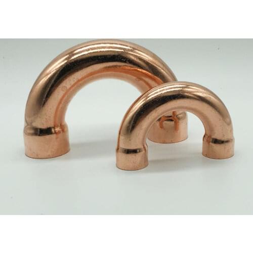 3/8" 1/2" 3/4" 1" 10 16 18 19 22 25mm ID 99.9% Copper End Feed Solder 180 Degree Return Bend Plumbing Fitting For Air Condition