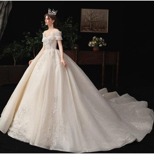 GOHYPDUG Wedding Dresses With A Train