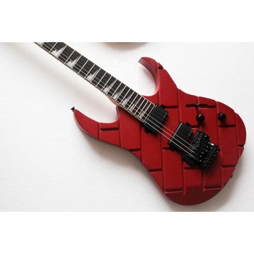 Custom 6 string guitar,red guitar Engraving, embossing body,shell inlay,tremolo bridge,HH pickups