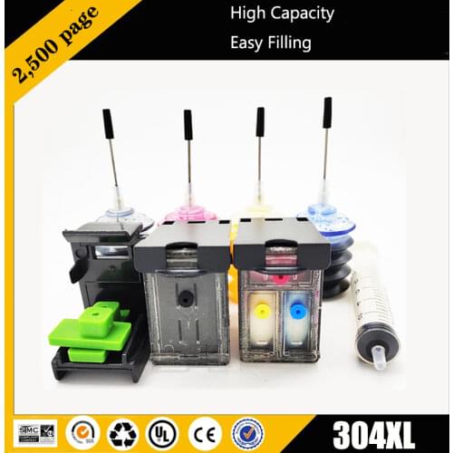Einkshop 304xl refillable Ink Cartridge Replacement For HP 304 xl envy 5010 5030 5020 Deskjet 2620 2630 2632 3720 3730 printer