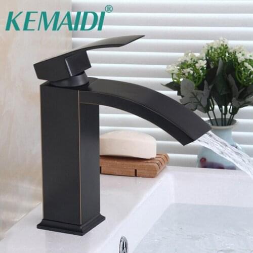 KEMAIDI UK Bathroom Black Oil Rubbed Bronze Faucets Sink Mixer Water Tap w/ Single Lever Taps torneira cozinha grifo cocina