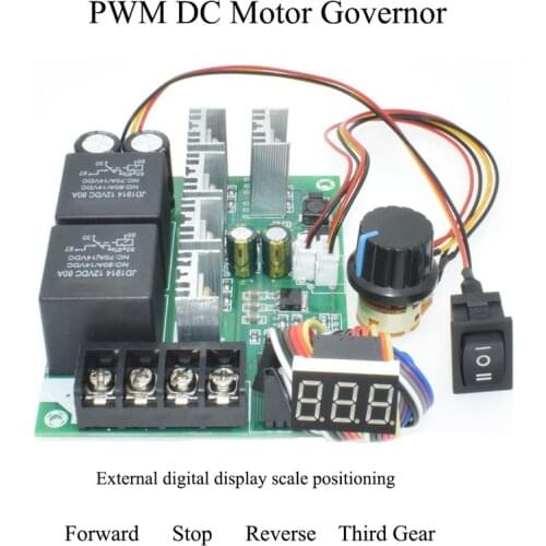 40A PWM DC Motor Governor Digital Display Motor Speed Controller Brushed Reducer Forward/Reverse Switch Module Motor Governor