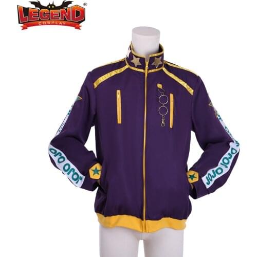 Cosplay legend Jojos Bizarre Adventure Kujo Jotaro Jacket Costume Kujo Jotaro Baseball Casual Top Coat Custom Made H001