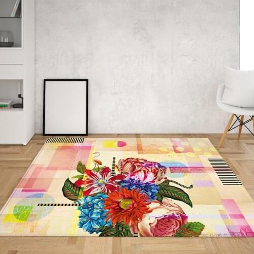 Sun Flowers Area Rugs Bamboo Kitchen Sofa Floor Mat Living Room Bedroom Bathroom Decoration Large Carpet Print Oil Painting