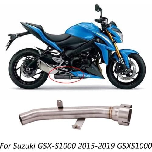 Cut Catalyst Mid Pipe for Suzuki GSX-S 1000 GSXS1000 2015-2019 Motorcycle Exhaust Pipe Slip On Original Muffler Stainless Steel