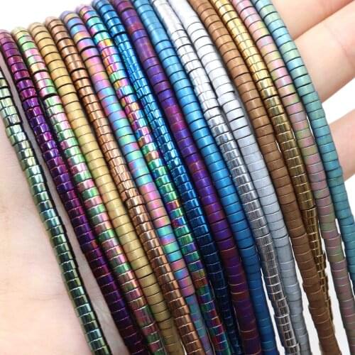 1 2 3 4 5 6mm Natural Hematite Stone Round Flat Loose Spacer Beads For Jewelry Making DIY Charms Bracelet Necklace Accessories