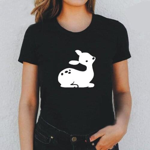 Summer Short Sleeve Casual Tshirt Harajuku Tee Shirt Femme Fashion Animal Baby Deer Print T Shirt Women Tops Camiseta Mujer