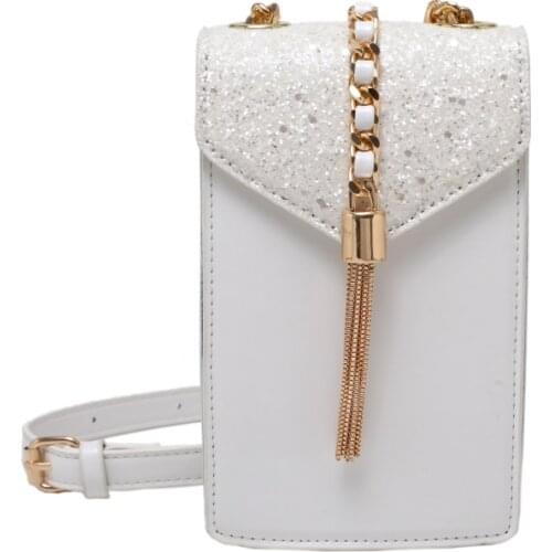 Mobile Phone Bag Lady Bag Shoulder Bag Sequin Messenger Bag Fashion Chain Bag 2021 Autumn Winter New Messenger Bag Mini