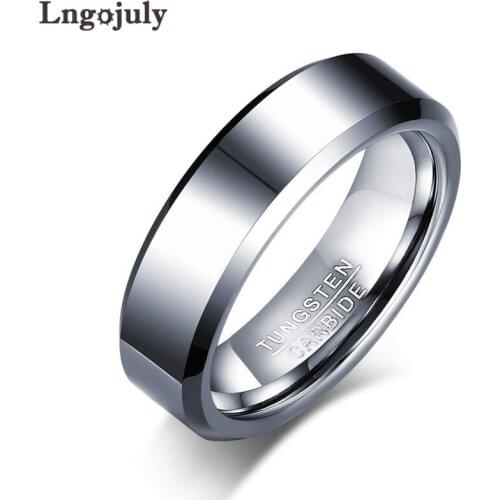 Fashion 6MM Tungsten Carbide Ring For Men Bands Wedding Smooth Ring Jewelry Husband Gift For Gentleman Engagement Party