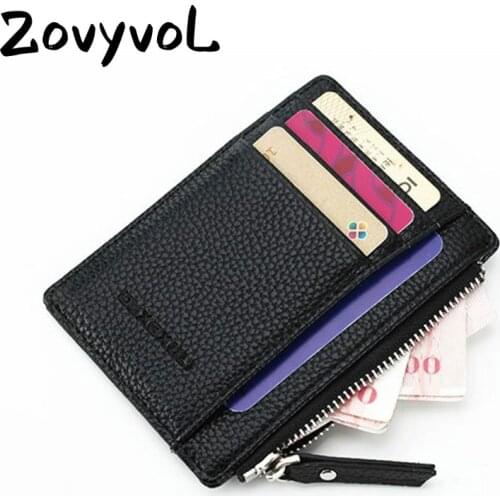 ZOVYVOL Mini Parckge Hot Sale Men Clutch Money Bag Multifunction Unisex ID Credit Card Holder Leather Coin Purses Slim Wallets