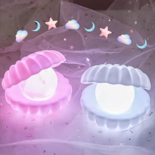 Pearl Shell Night Light Eye Protection Bedside Lights Creative Table Lamp for Bedroom Fairy Shell Lighting Home Decor Kid Gifts