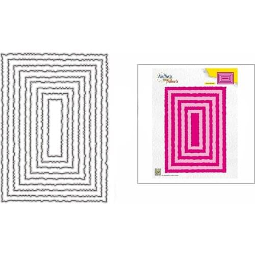 2021 New Nesting Torn Rectangles Metal Cutting Dies for DIY Scrapbooking Decor and Card Making Paper Craft Embossing No Stamps