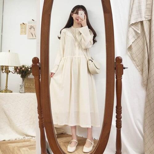 2019 New S-XL Spring robe femme Casual Boho Cotton linen long Sleeve Women Dresses Female Dress Robe Femme Vestido party dress