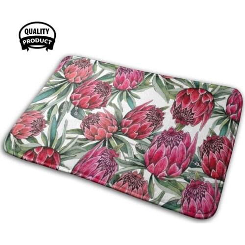 Protea Flower Watercolor On White 3D Household Goods Mat Rug Carpet Cushion Protea Protea Protea Protea Protea Protea Protea