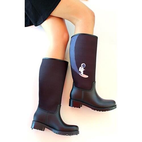 Ç20253Siyah Pink Potin Black Women Boots Ç20253