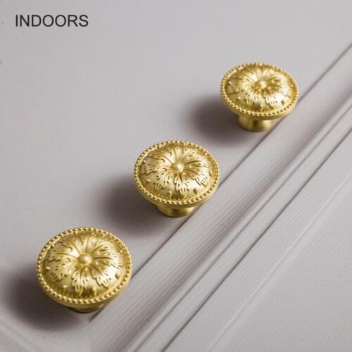 Dormitory Brass European Style Handle British American Style Luxury Classical Cabinet Closet Door Drawer Furniture Handle