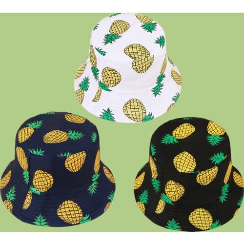 Summer New Sunshade Bask In Broad Brim Pineapple Fisherman Hat Female Trend Joker Leisure Basin Hat Male