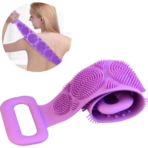 Silicone Magic Brushes Bathe Rubbing Back Belt Body Exfoliating Massage Skin Clean Shower Brushe Rubbing Extended Scrubber Towel