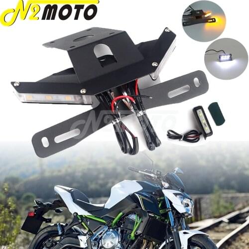 Motorcycle LED Light Rear Tail Tidy Fender Eliminator Frame License Number Plate Bracket For Kawasaki Z 650 Ninja 650 2017-2021