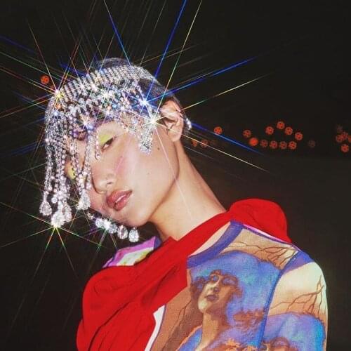 VCU Gold Bling Crystal Rhinestone Tassel Headband Wedding Jewelry Luxury Headband Chain Bridal Hat Accessories For Women