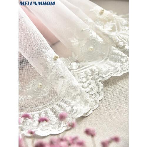 Time-limited Curtain European Embroidery Bead Lace Tulle Luxury Fancy For Bedroom Flower Sheer For Living Room Balcony