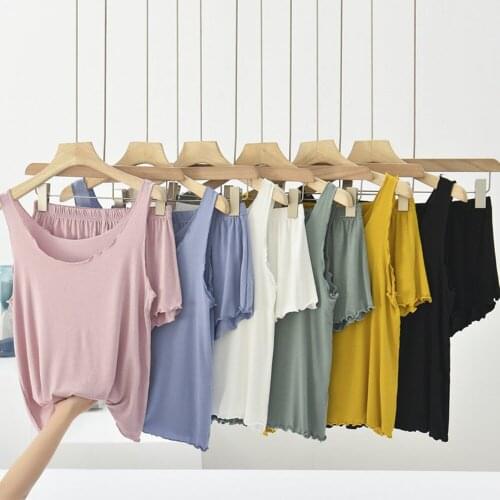 Fdfklak Womens Sleepwear Short Set Pajamas For Women Pajama Sweet Soft Comfortable Summer Pijama Sleeveless Tops And Shorts